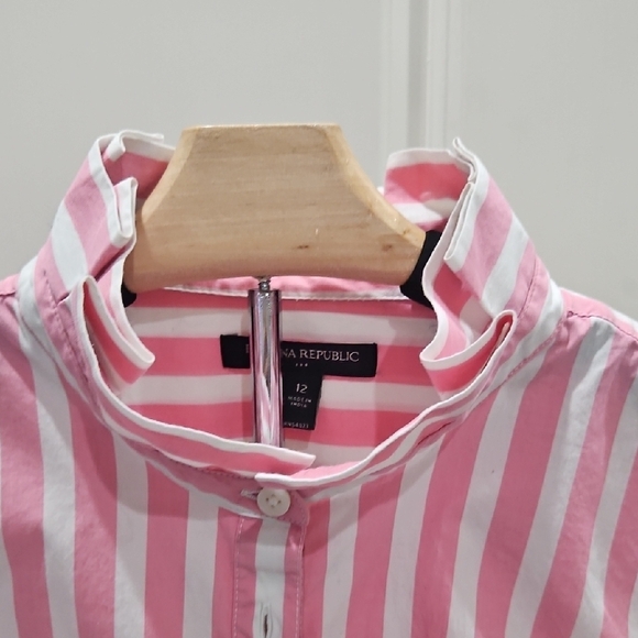 Banana Republic Pink and White Striped Top - Picture 3 of 6